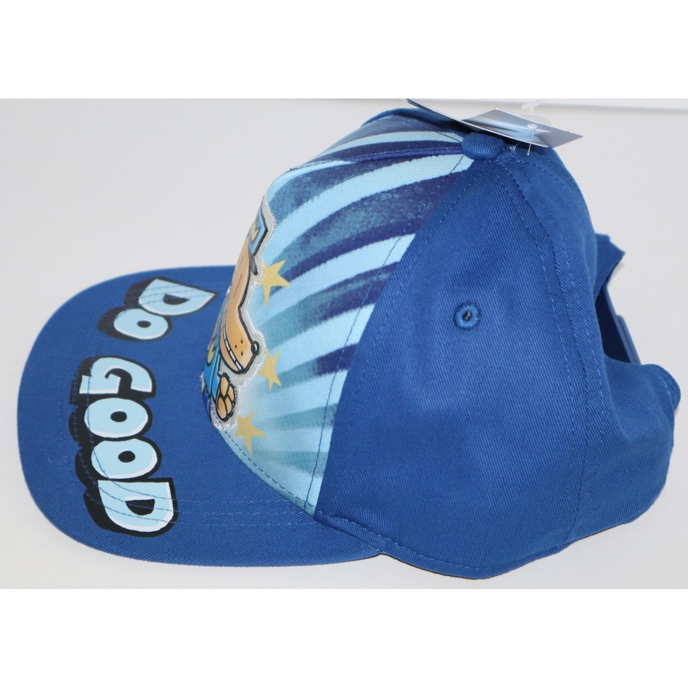 Dog Man YOUTH Snapback Hat Blue Do Good Graphic Baseball Cap OSFM NEW - Picture 3 of 9